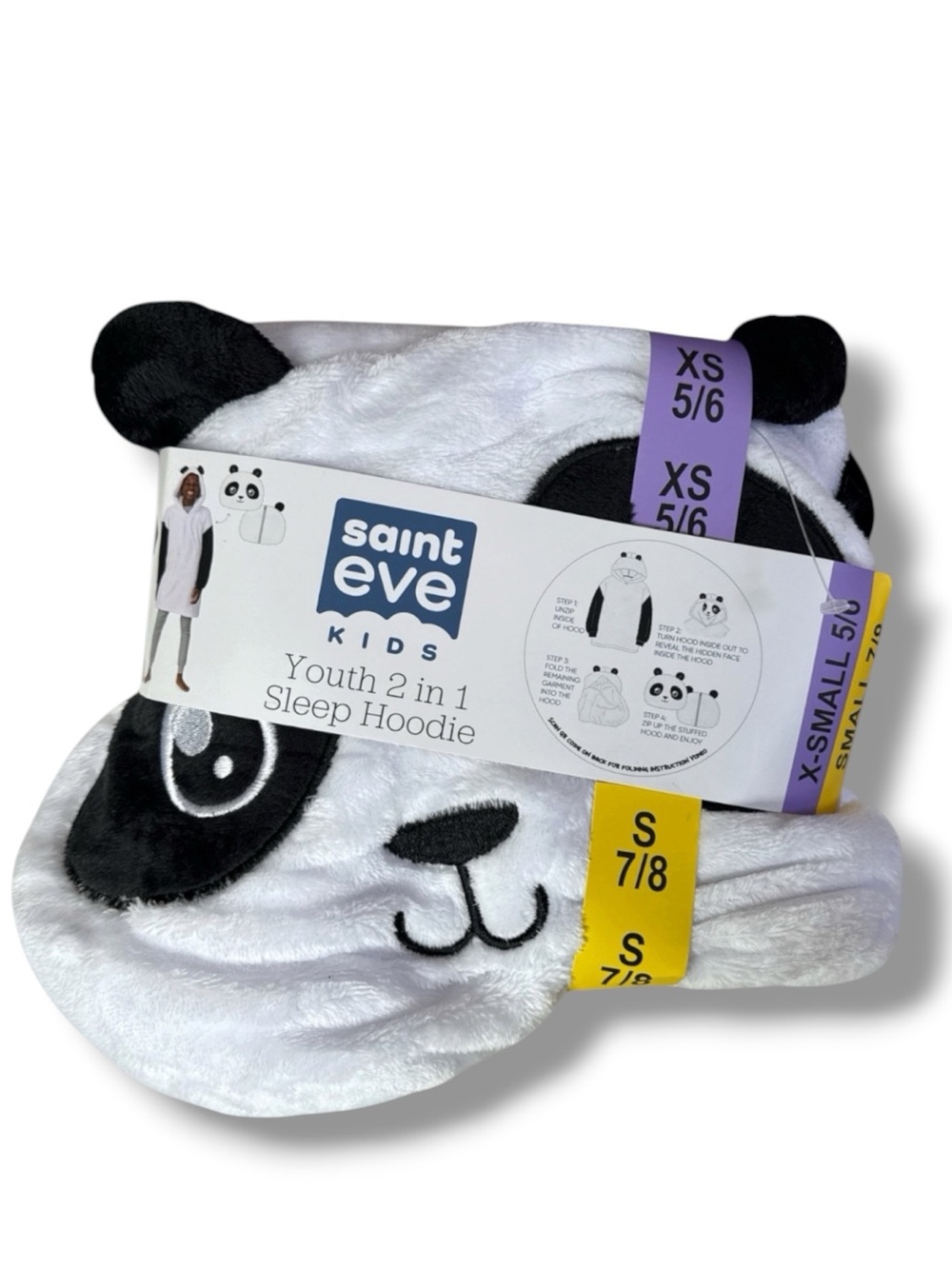 NWT Saint Eve Kids Youth 2-in-1 Sleep Hoodie Convertible Pillow Lounger Panda
